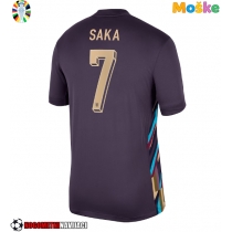 Moške Nogometnih dresov Anglija Bukayo Saka #7 Gostujoči EP 2024 Kratki rokavi